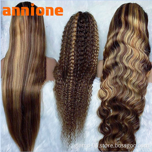26 inch ombre  Virgin  Human Hair Lace Front Wigs,Cheap Wholesale Natural Human Hair Wigs For Black Women,Hd Lace Frontal Wig